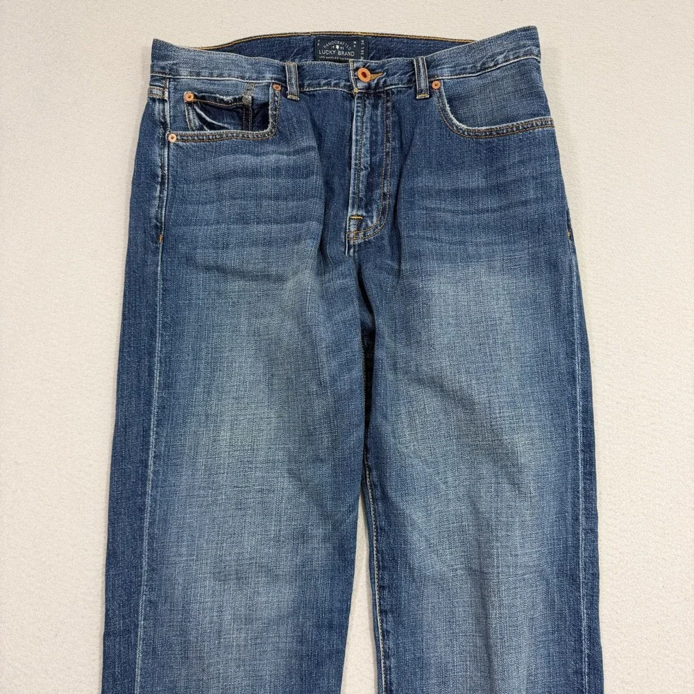 Lucky Brand Jeans Men's 34x34 Blue 481 Relaxed Straight Leg 100% Cotton Denim